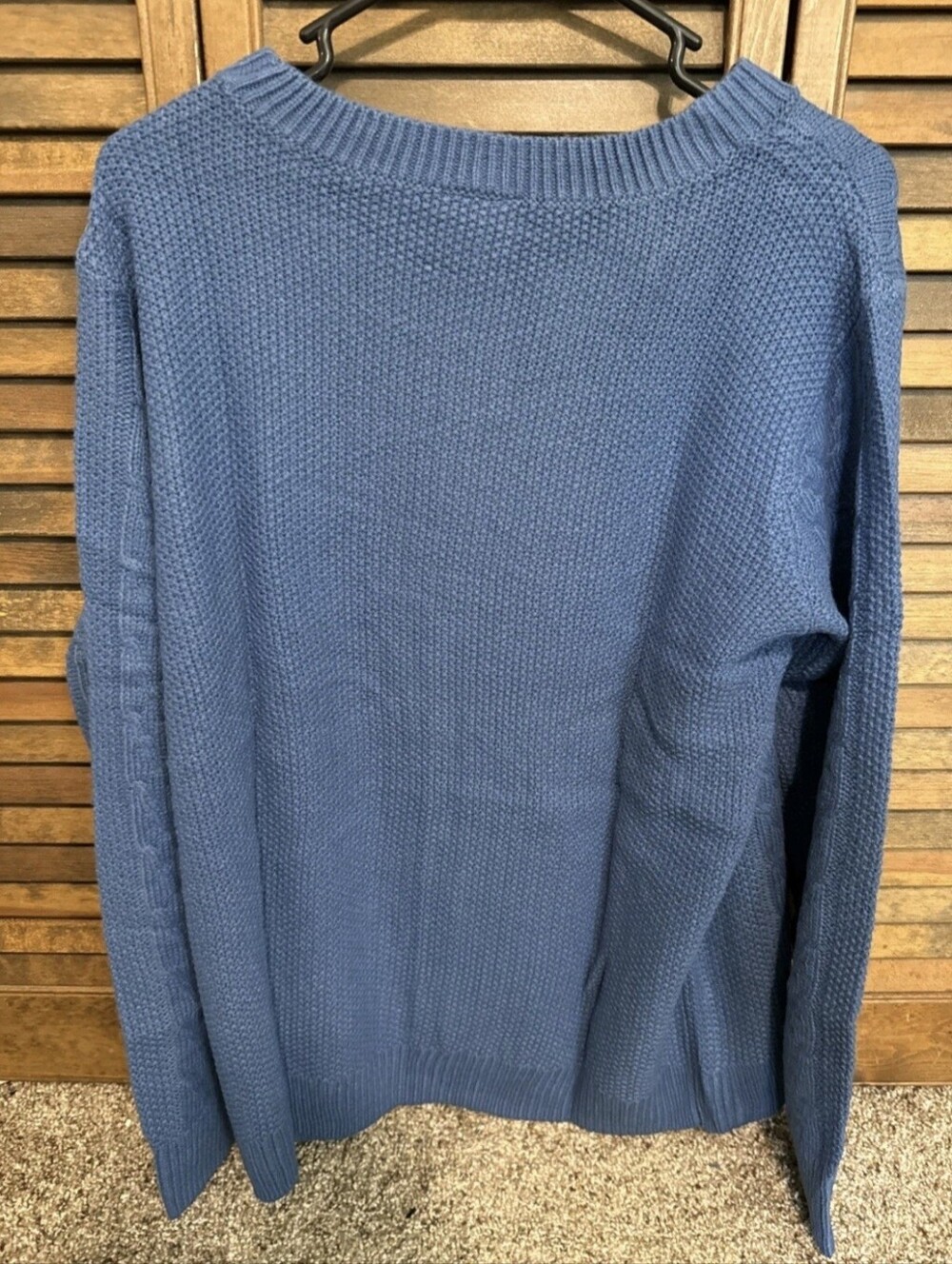 St. John’s Bay Blue Cable Knit Crewneck Sweater XL - Picture 3 of 5